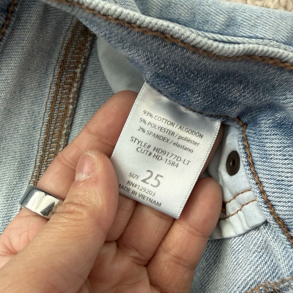 Hidden Los Angeles Wide Leg High Rise Light Wash Jeans Relaxed Stretch Sz 25 - Picture 5 of 9